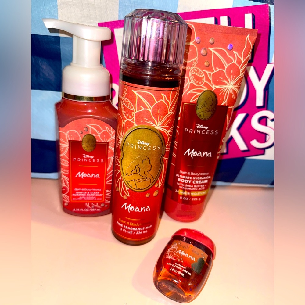 Bath & Body Works X DISNEY PRINCESS Moana 4PC Collection Bundle. New